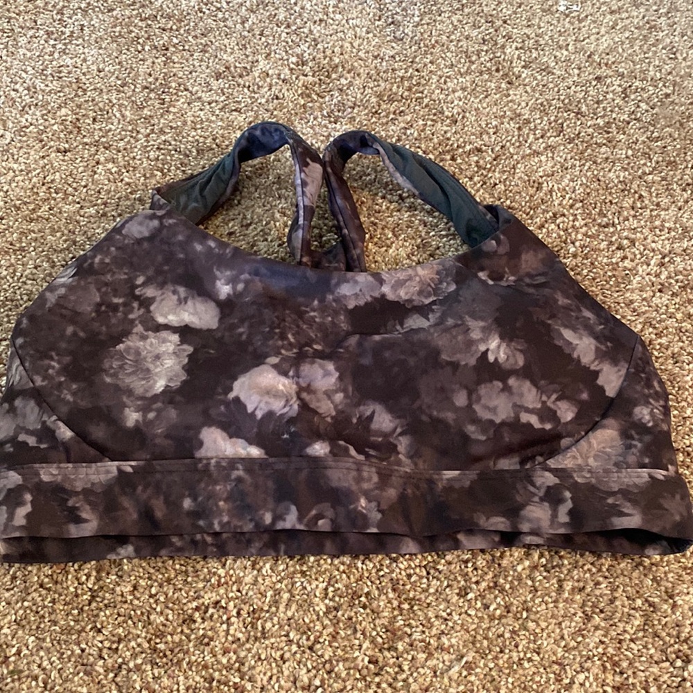 Athleta Gray Ultimate Printed Supersonic Bra - EUC